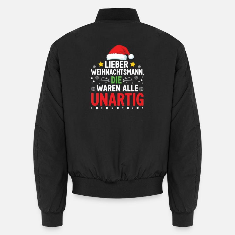 Lieber Weihnachtsmann Unartig Statement Unisex Bomberjacke