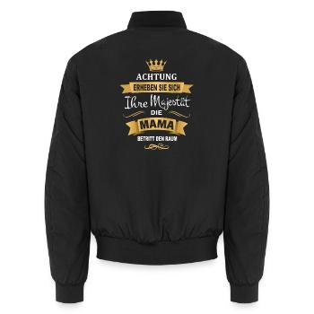 Maman Cadeau Drôle de Majesté - Bomber unisexe - noir - Dos - AI Model Male 185 light (185cm)