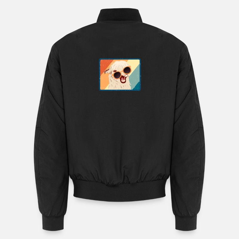 Funny retro alpaca llama Unisex Bomber Jacket