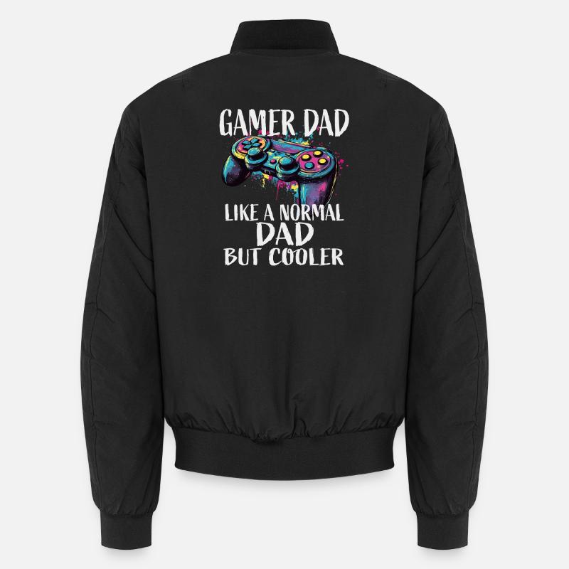 Gamer Dad Cooler Controller Splash - Unisex Bomberjacke - Schwarz