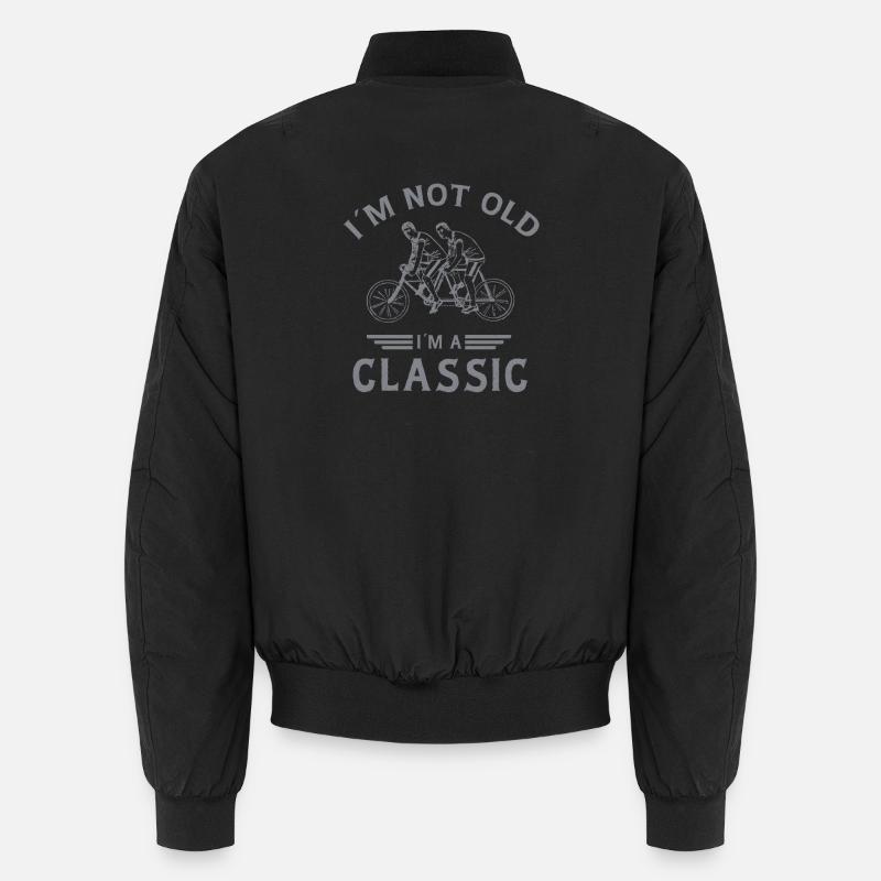 Design de l’expression classique du cycliste en tandem vintage Bomber unisexe