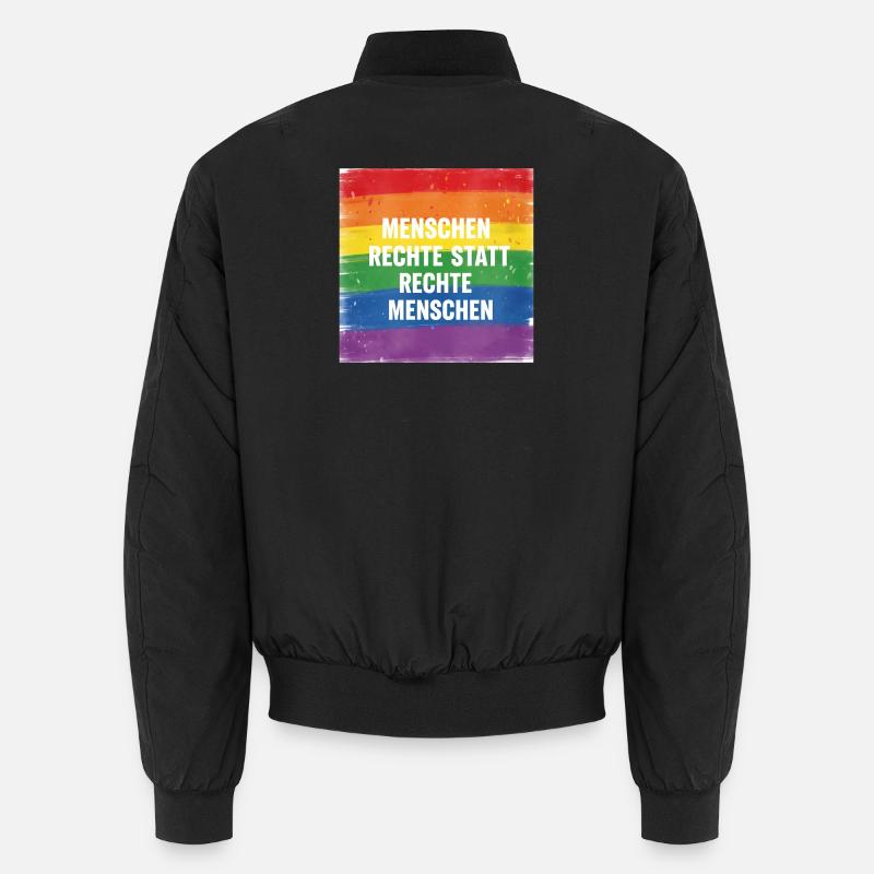 Pride Design: Menschenrechte statt rechte Menschen Unisex Bomberjacke