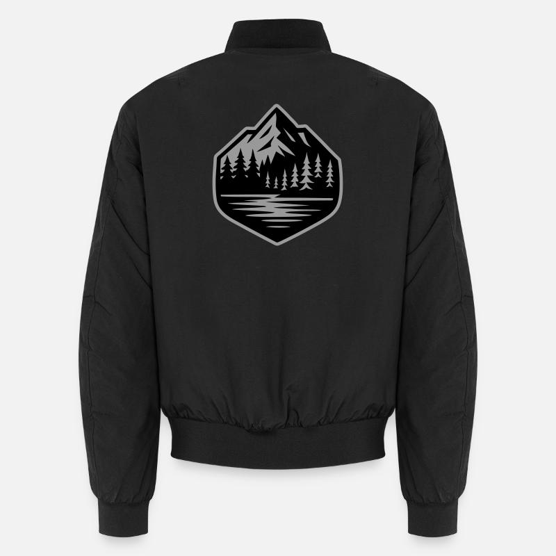 Berge Landschaft Wald Mountains - Unisex Bomberjacke - Schwarz