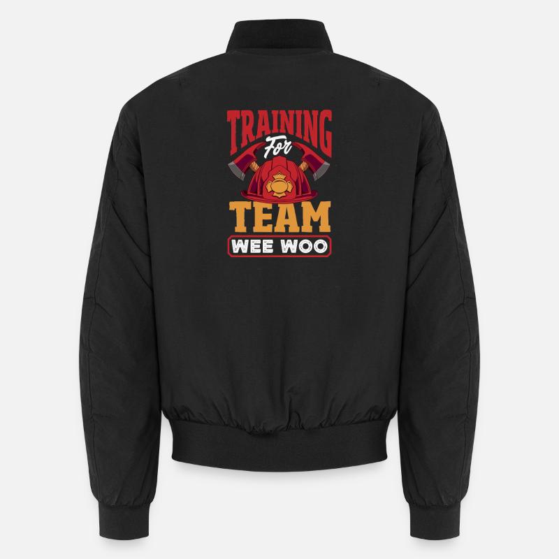 Wee Woo Squad Fire Tiny Firefighter - Unisex Bomber Jacket - black