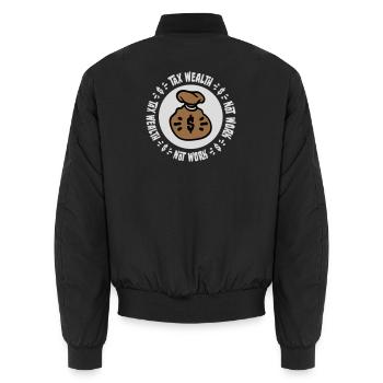 Tax Wealth Not Work Progressiv Politik Wirtschaft - Unisex Bomberjacke - Schwarz - Hinten - AI Model Male 185 light (185cm)