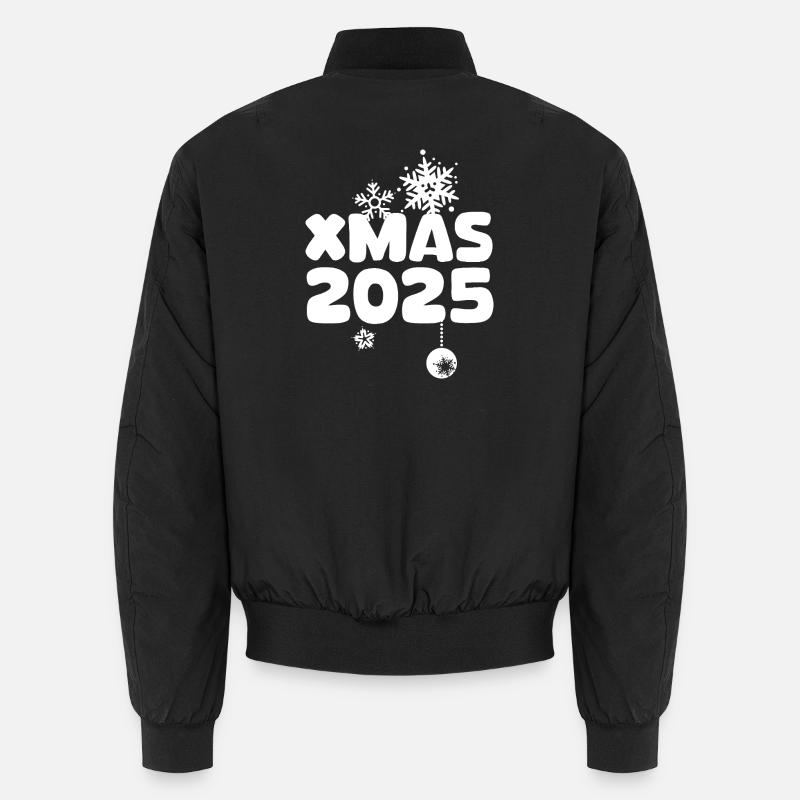XMAS 2025 mit Schneeflocken Design - Unisex Bomberjacke - Schwarz