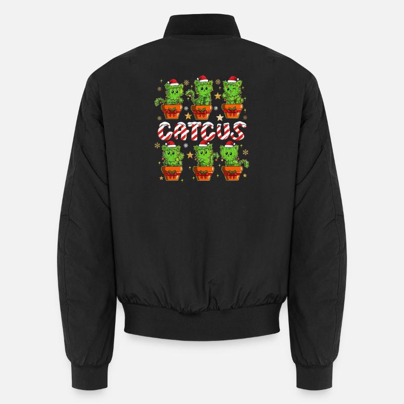 Caticus Weihnachtskaktus - Unisex Bomberjacke - Schwarz