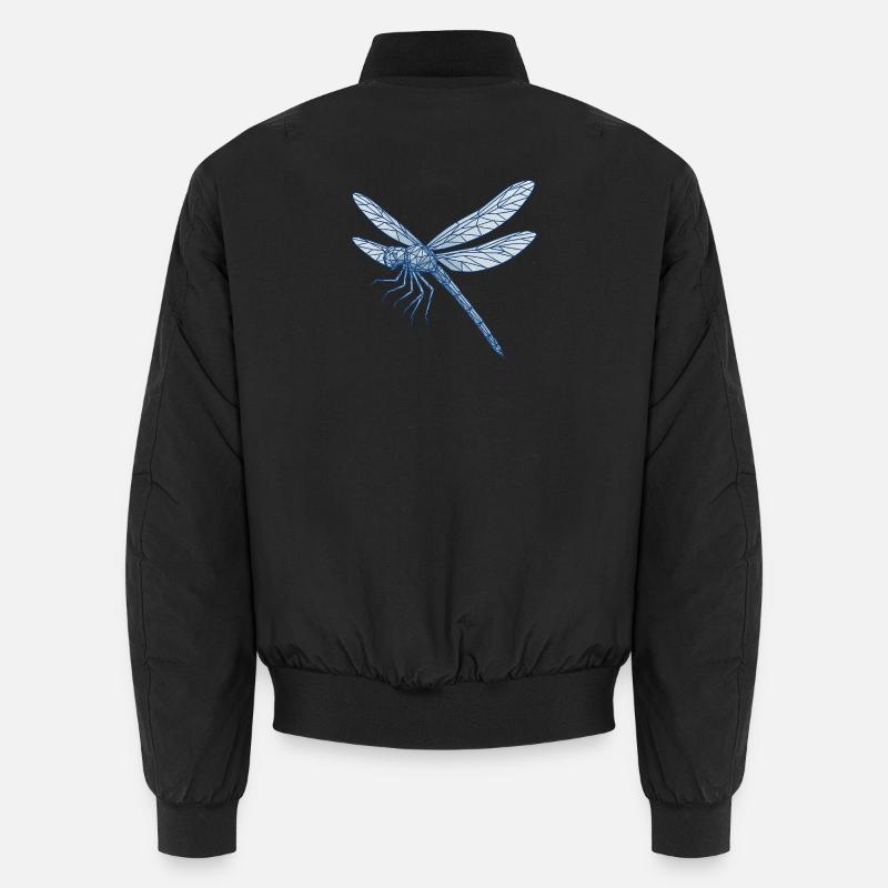Geometric Blue Dragonfly Unisex Bomber Jacket