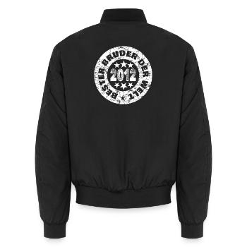 Jahrgang 2012 - Unisex Bomberjacke - Schwarz - Hinten - AI Model Male 185 light (185cm)