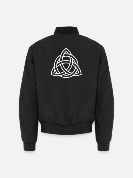 Celtic Triquette Knot Eternity – Weiß - Unisex Bomberjacke - Schwarz