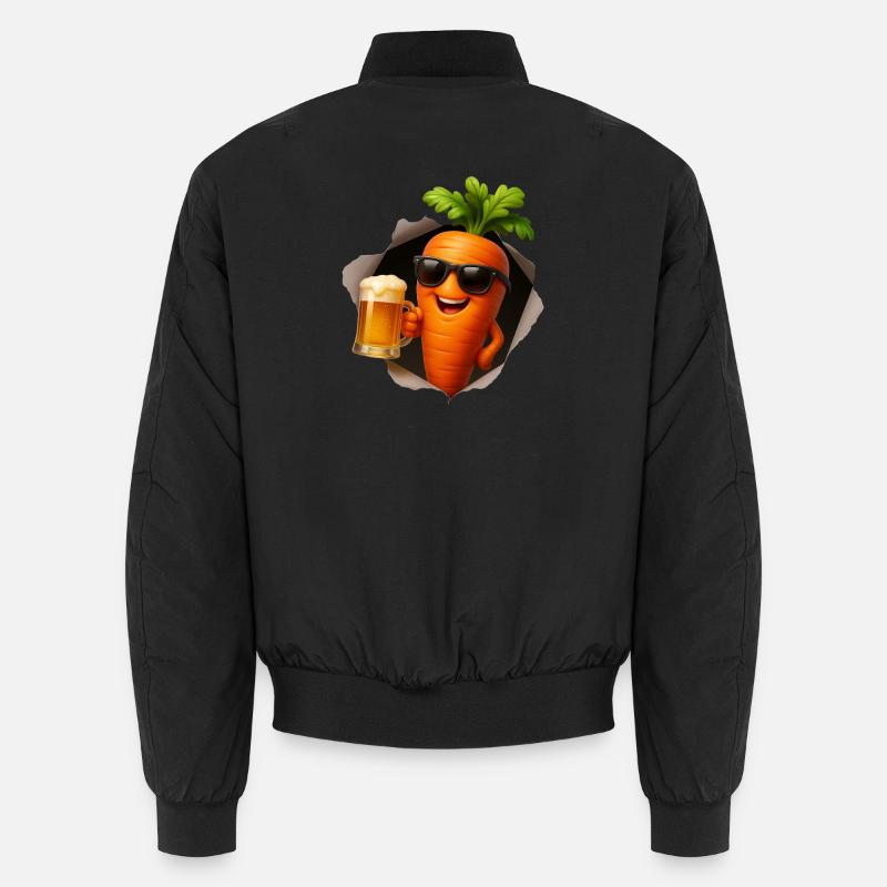 Core carrot with beer and sunglasses Unisex Bomber Jacket
