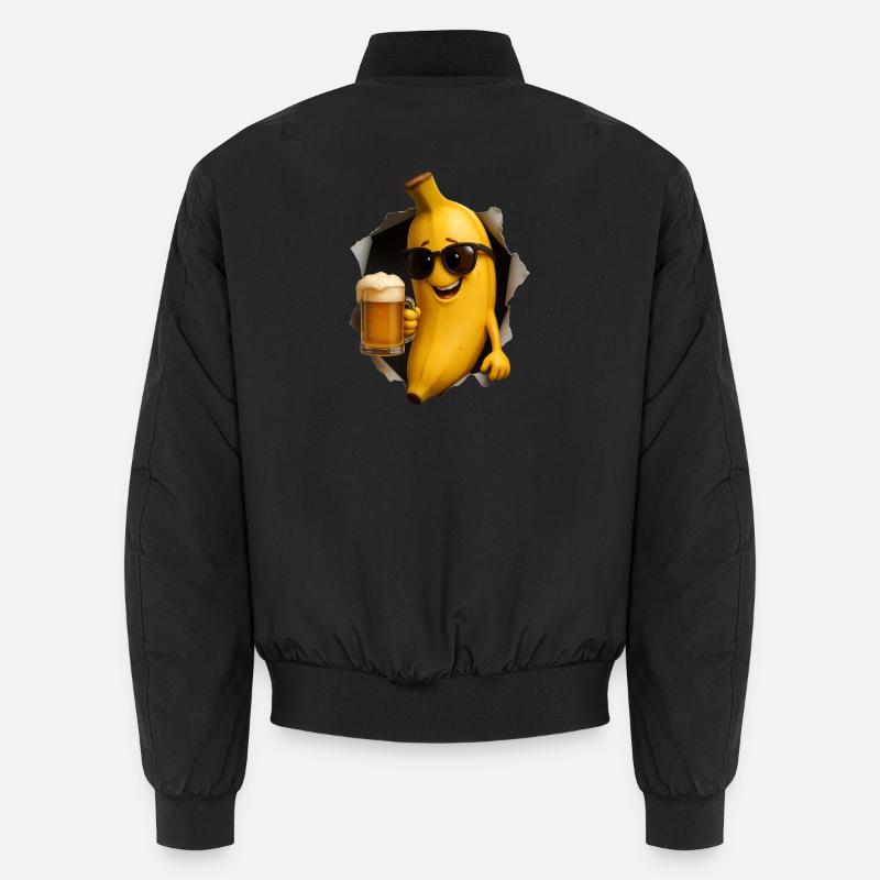 Bananenheld mit Bierglas Unisex Bomberjacke