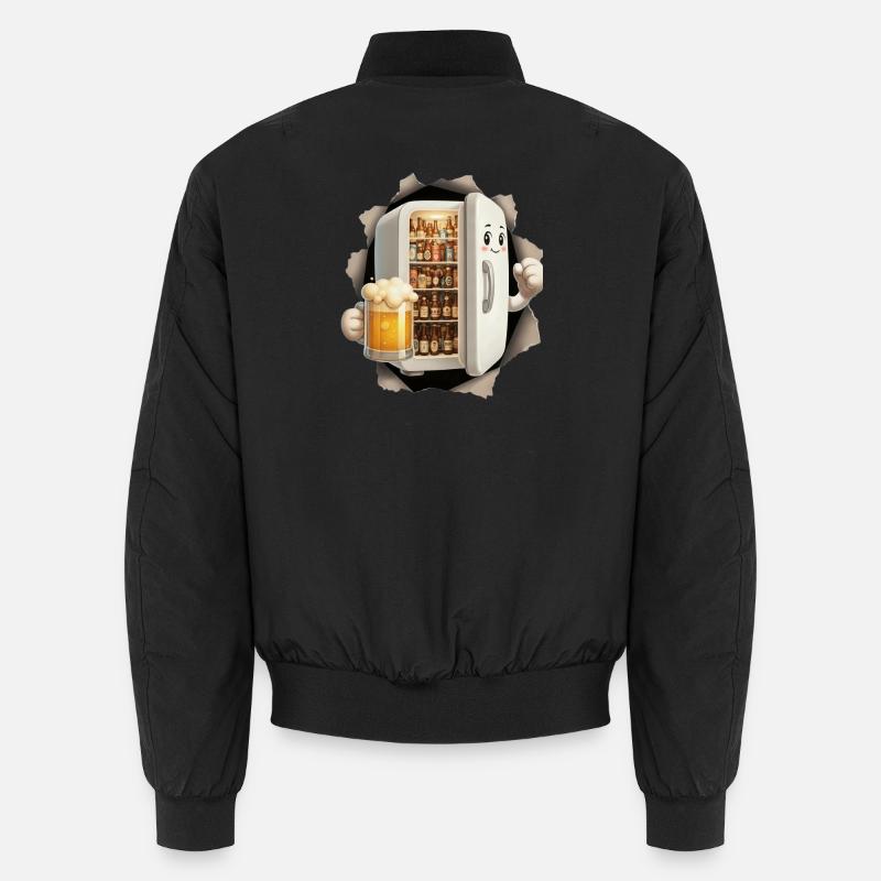 Refrigerator Beer - Unisex Bomber Jacket - black