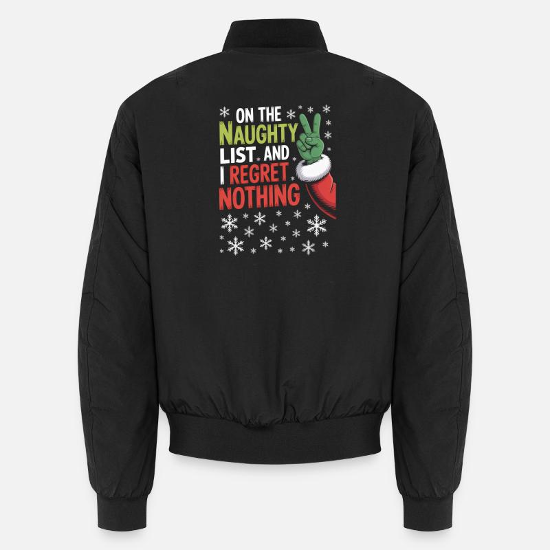 Naughty List I Regret Nothing Unisex Bomber Jacket