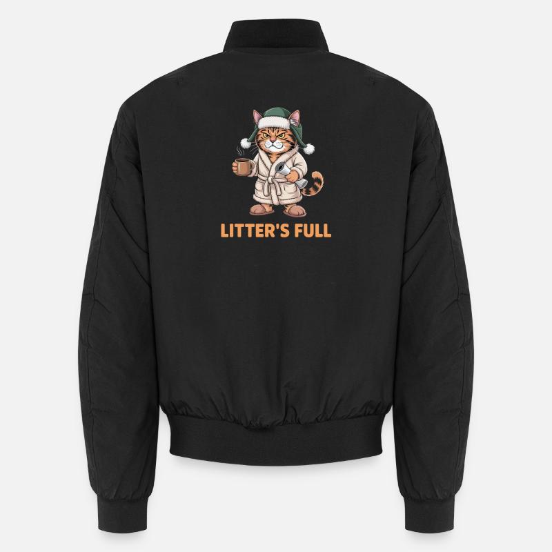 Cozy Cat Litter's Full Mug Print - Unisex Bomber Jacket - black