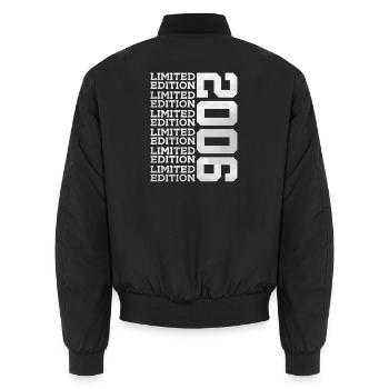 LIMITED EDITION 2006 20 JAHRE 20. GEBURTSTAG - Unisex Bomberjacke - Schwarz - Hinten - AI Model Male 185 light (185cm)