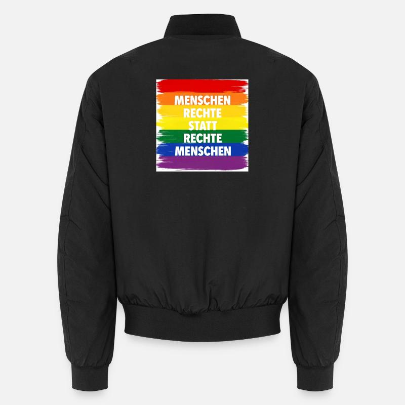 Human rights instead of right-wing people against hate Unisex Bomber Jacket