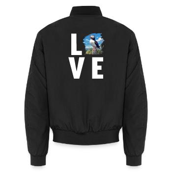 Puffin Papageientaucher - Unisex Bomberjacke - Schwarz - Hinten - AI Model Male 185 light (185cm)