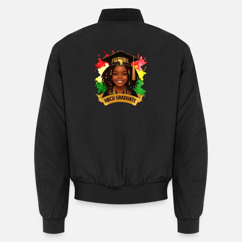Future HBCU Graduate – Melanin Pride - Unisex Bomber Jacket - black