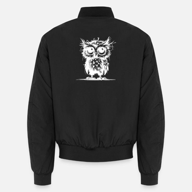 Müde Eulen Wächter des Waldes - Unisex Bomberjacke - Schwarz