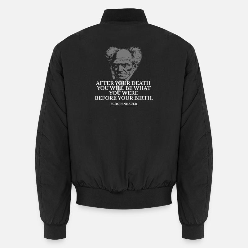 Schopenhauer Birth and Death Quote - Unisex Bomber Jacket - black