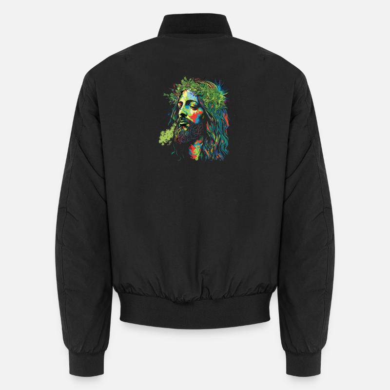 Explosion des couleurs rastafari de Jésus Bomber unisexe