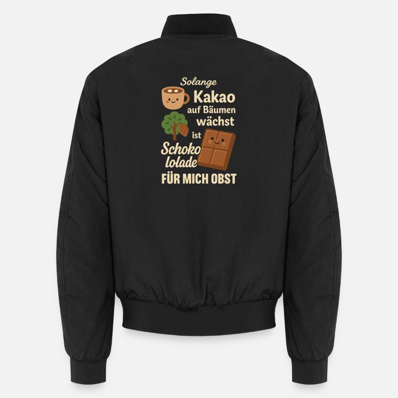 Chocolate is Fruit – Funny Cocoa Motif - Unisex Bomber Jacket - black