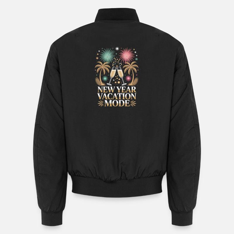 New Year Vacation Mode - Unisex Bomber Jacket - black