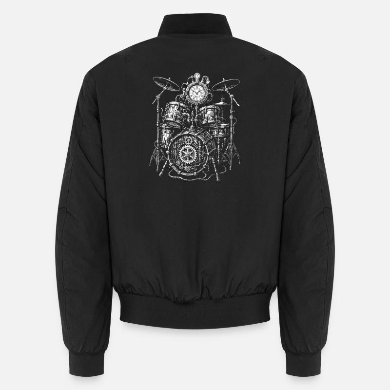 Rhythmisches Vintage-Steampunk-Schlagzeug Unisex Bomberjacke