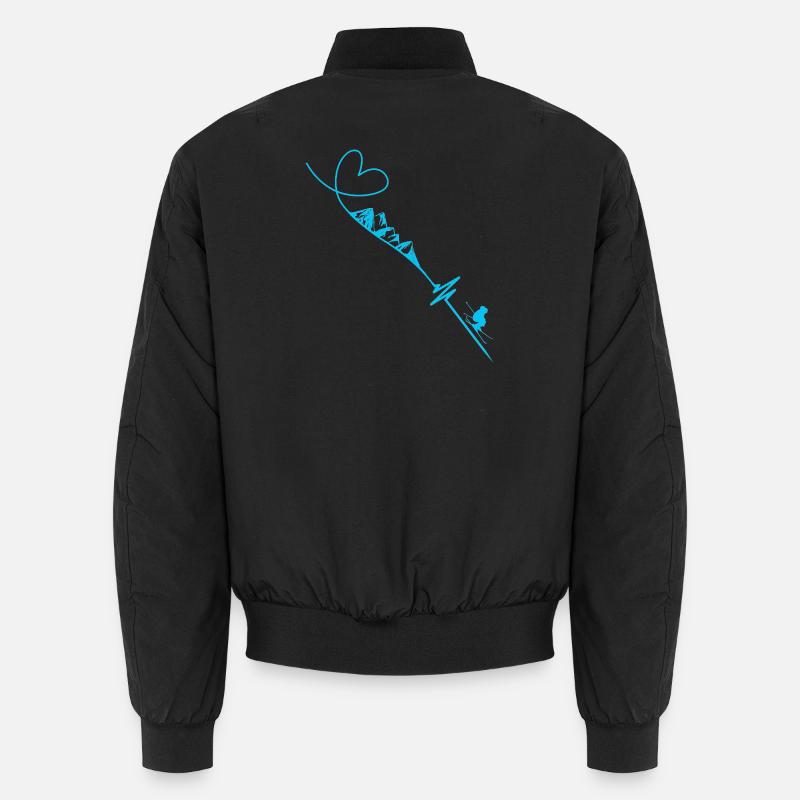 Skifahrer - Unisex Bomberjacke - Schwarz