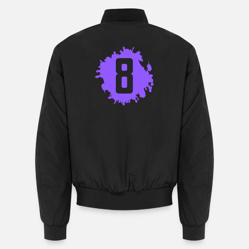 Touche de couleur violette avec le chiffre 8 Bomber unisexe