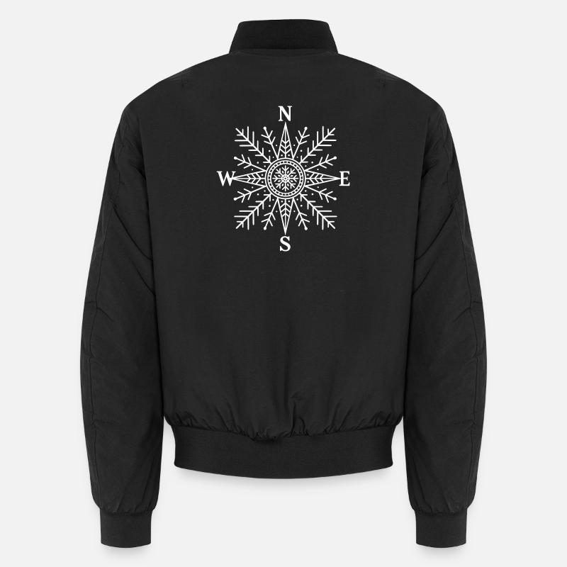 Compass with snowflake – Nordic design Unisex Bomber Jacket