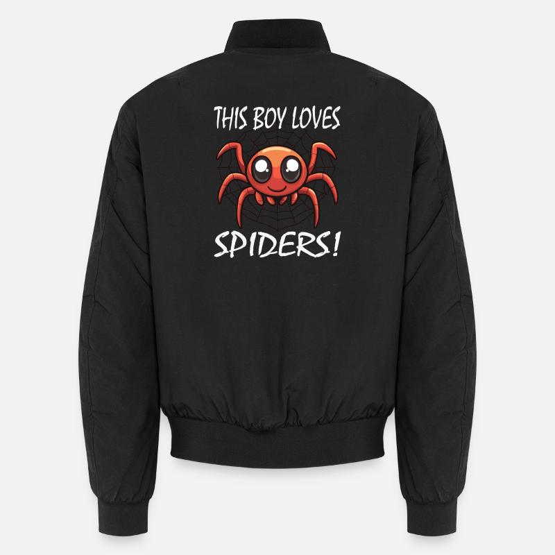 This Boy Loves Spiders - Unisex Bomber Jacket - black