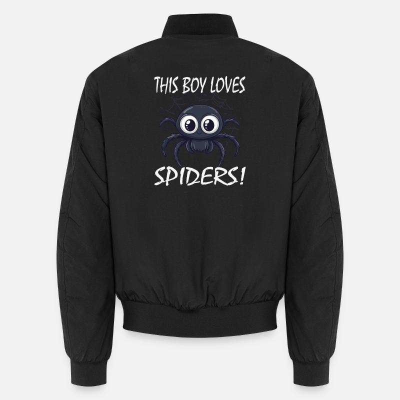 Junge liebt Spinnen Unisex Bomberjacke