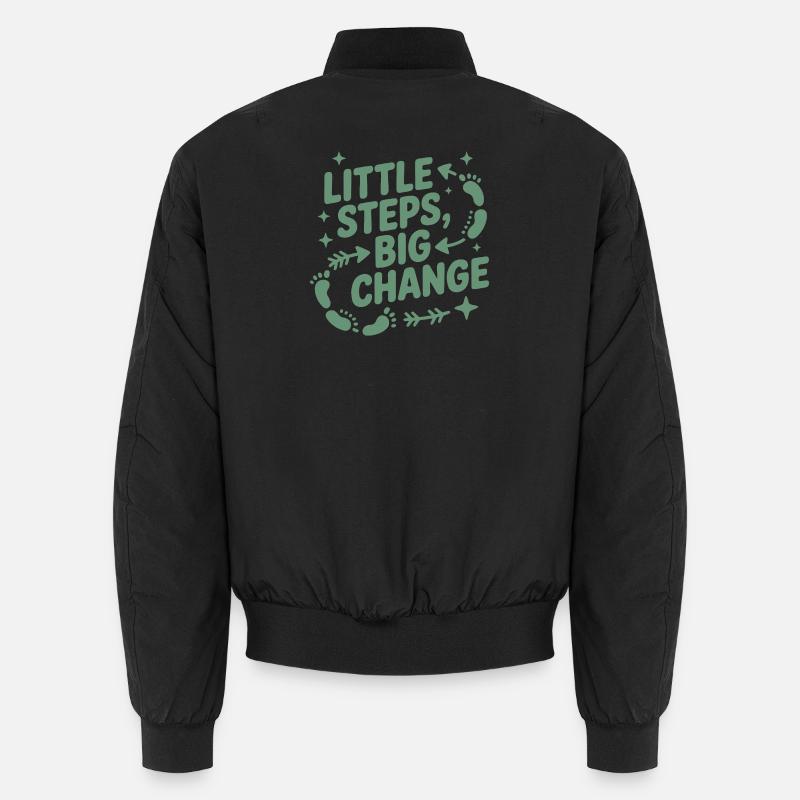 Little Steps, Big Change - Unisex Bomber Jacket - black