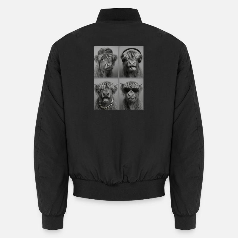 Beef Highland Cow Four Faces Collage Unisex Bomber Jacket