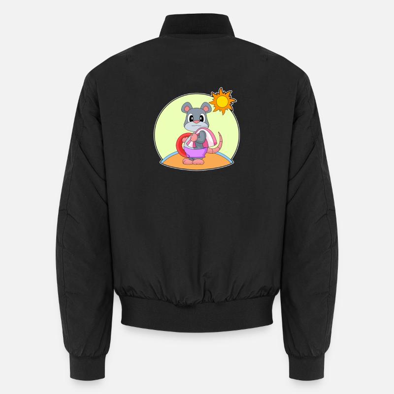 Mouse Swimming Swim Ring Summer Unisex Bomber Jacket