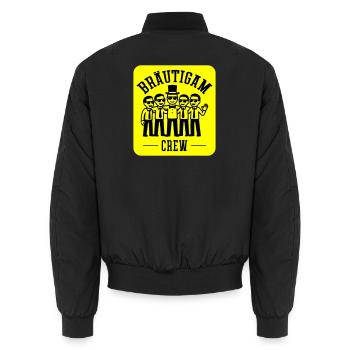 Groom Crew Bachelor Party - Unisex Bomber Jacket - black - Back - AI Model Male 185 light (185cm)