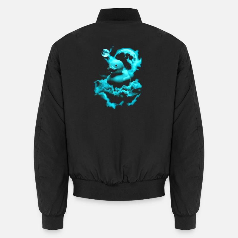 Neon-Raumente über blauer Wolke Unisex Bomberjacke