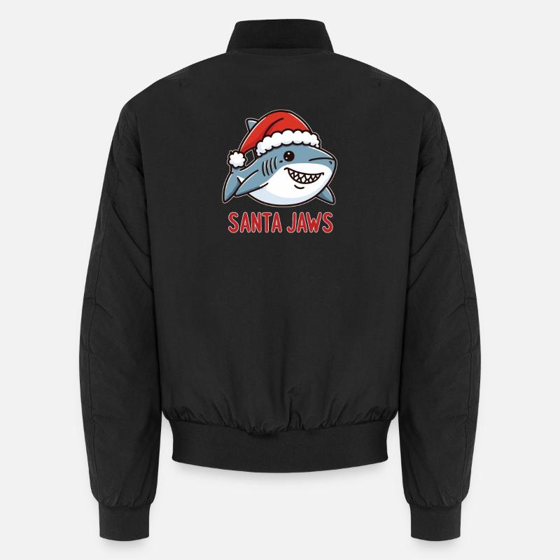 Santa Jaws : design drôle de requin de Noël Bomber unisexe