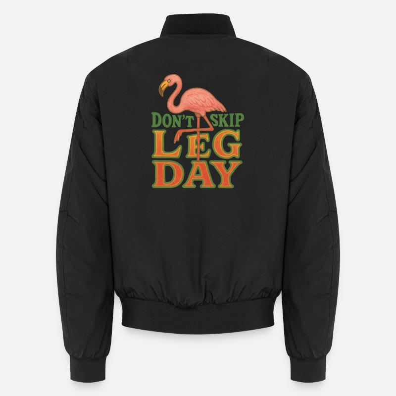 Flamingo Leg Day Retro Tee Unisex Bomberjacke