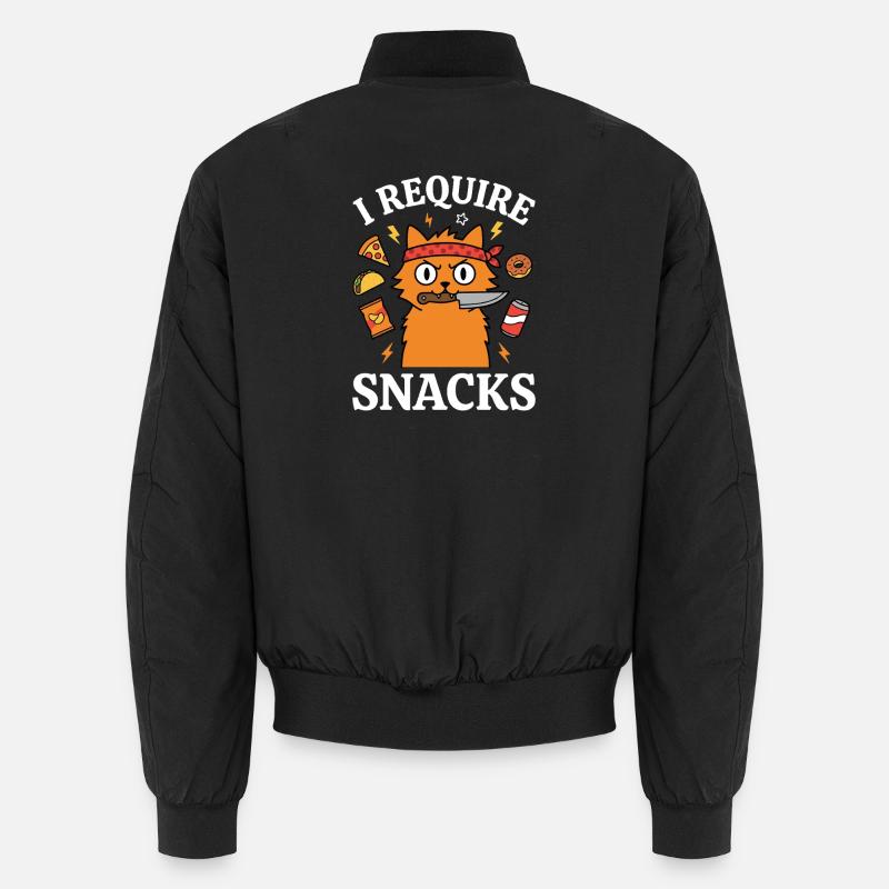 I Demand Snacks Funny Cat Lover Humor Unisex Bomber Jacket