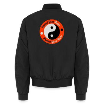 Protect Your Peace Mentale Gesundheit Achtsamkeit - Unisex Bomberjacke - Schwarz - Hinten - AI Model Male 185 light (185cm)