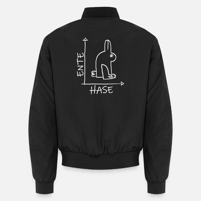 Bunnies Ducks Head Illusion - Optical Illusion Unisex Bomber Jacket