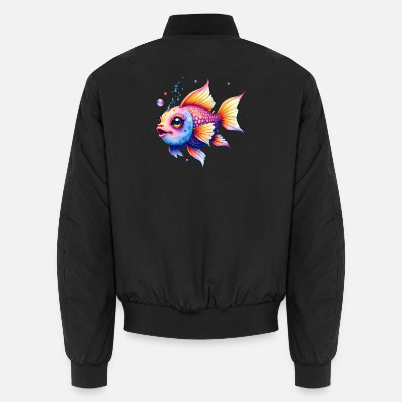 Vibrant Rainbow Aquarius - Unisex Bomber Jacket - black
