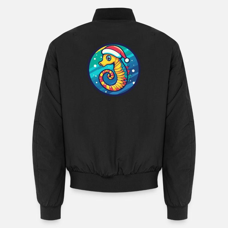Hippocampe de Noël - Bomber unisexe - noir