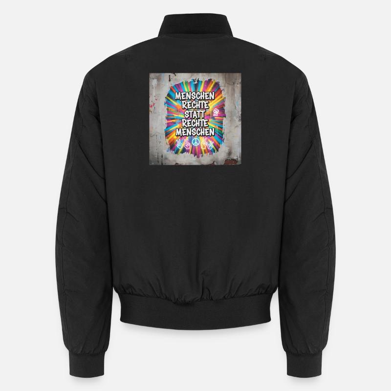 Menschenrechte statt rechte Menschen Statement Unisex Bomberjacke