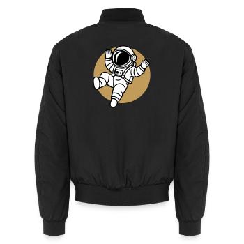 Saltonaut - Unisex Bomber Jacket - black - Back - AI Model Male 185 light (185cm)