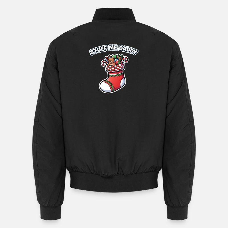 Stopfe mich, Papa! Weihnachtsstrumpf, unartig Unisex Bomberjacke