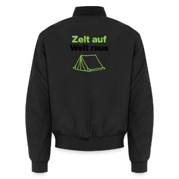 Tente – tout le monde, pour les amateurs de plein air et les campeurs - Bomber unisexe - noir - Dos - AI Model Male 185 light (185cm)